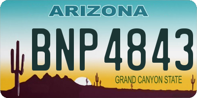 AZ license plate BNP4843