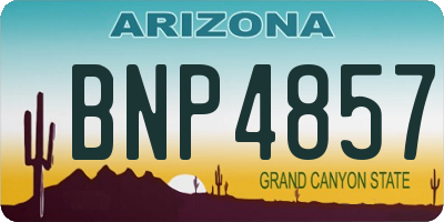 AZ license plate BNP4857