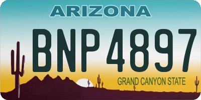 AZ license plate BNP4897