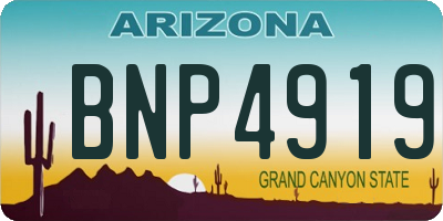AZ license plate BNP4919