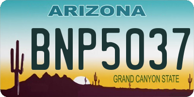 AZ license plate BNP5037