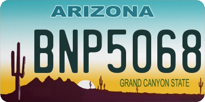 AZ license plate BNP5068