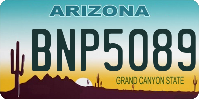 AZ license plate BNP5089