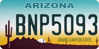 AZ license plate BNP5093