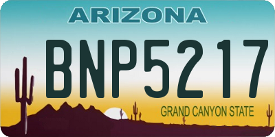 AZ license plate BNP5217