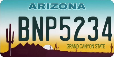 AZ license plate BNP5234