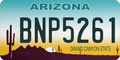 AZ license plate BNP5261