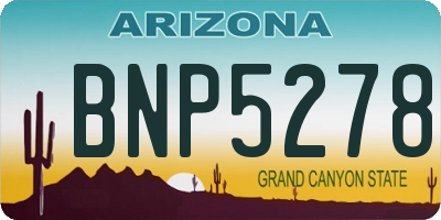AZ license plate BNP5278