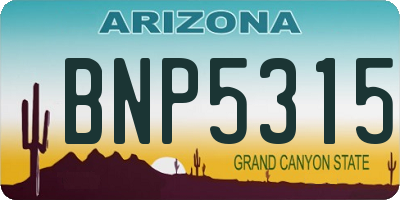 AZ license plate BNP5315