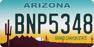 AZ license plate BNP5348