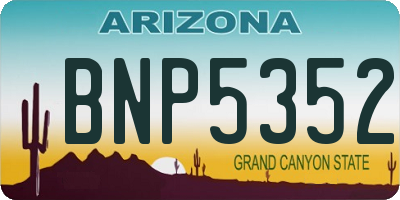 AZ license plate BNP5352