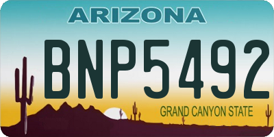 AZ license plate BNP5492