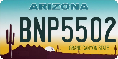AZ license plate BNP5502