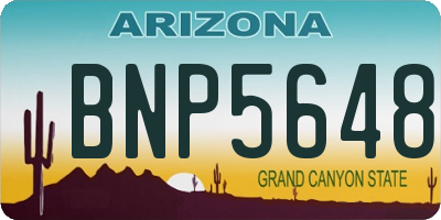 AZ license plate BNP5648