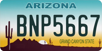 AZ license plate BNP5667