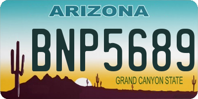 AZ license plate BNP5689