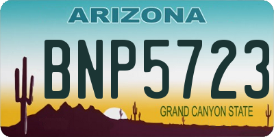 AZ license plate BNP5723