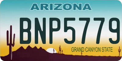 AZ license plate BNP5779