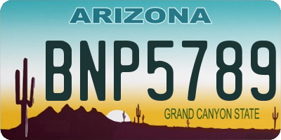 AZ license plate BNP5789