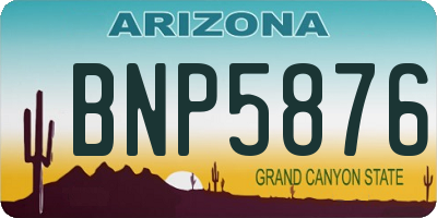 AZ license plate BNP5876