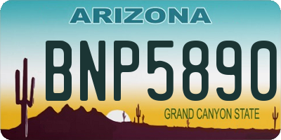 AZ license plate BNP5890