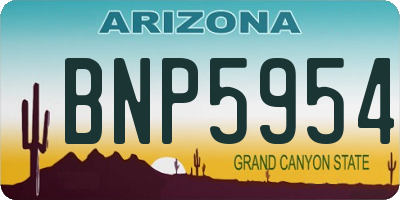 AZ license plate BNP5954