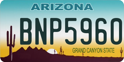 AZ license plate BNP5960