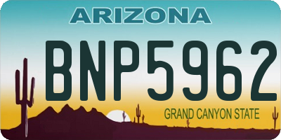 AZ license plate BNP5962