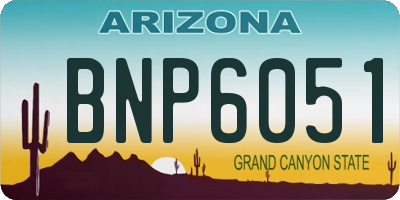 AZ license plate BNP6051