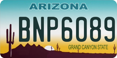 AZ license plate BNP6089