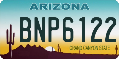 AZ license plate BNP6122
