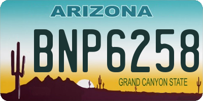 AZ license plate BNP6258