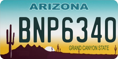AZ license plate BNP6340