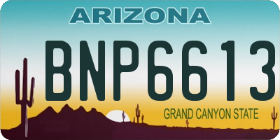 AZ license plate BNP6613