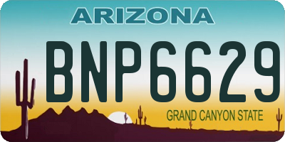 AZ license plate BNP6629
