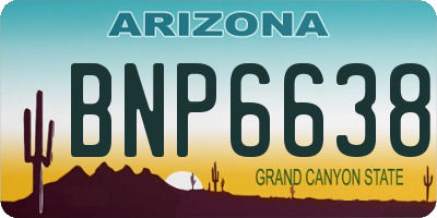 AZ license plate BNP6638