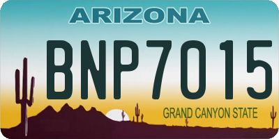 AZ license plate BNP7015