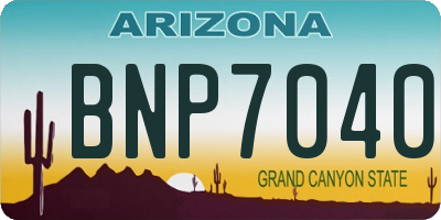 AZ license plate BNP7040