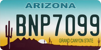 AZ license plate BNP7099
