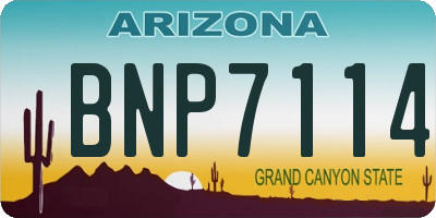 AZ license plate BNP7114