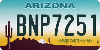AZ license plate BNP7251
