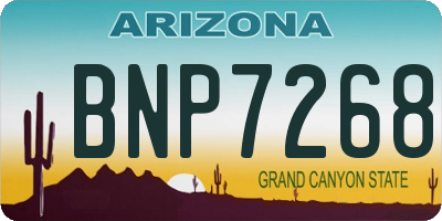 AZ license plate BNP7268