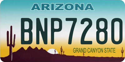 AZ license plate BNP7280