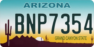 AZ license plate BNP7354
