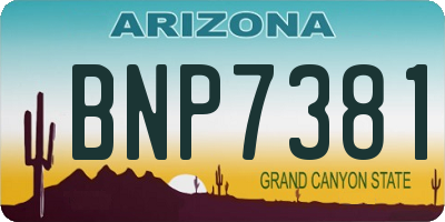 AZ license plate BNP7381
