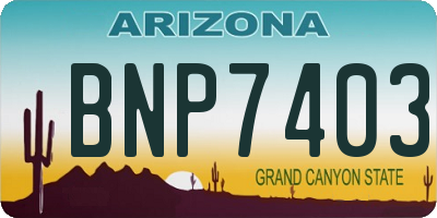AZ license plate BNP7403