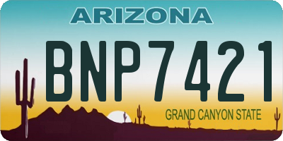 AZ license plate BNP7421