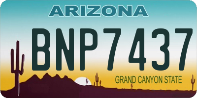 AZ license plate BNP7437