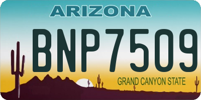 AZ license plate BNP7509