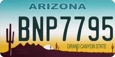 AZ license plate BNP7795